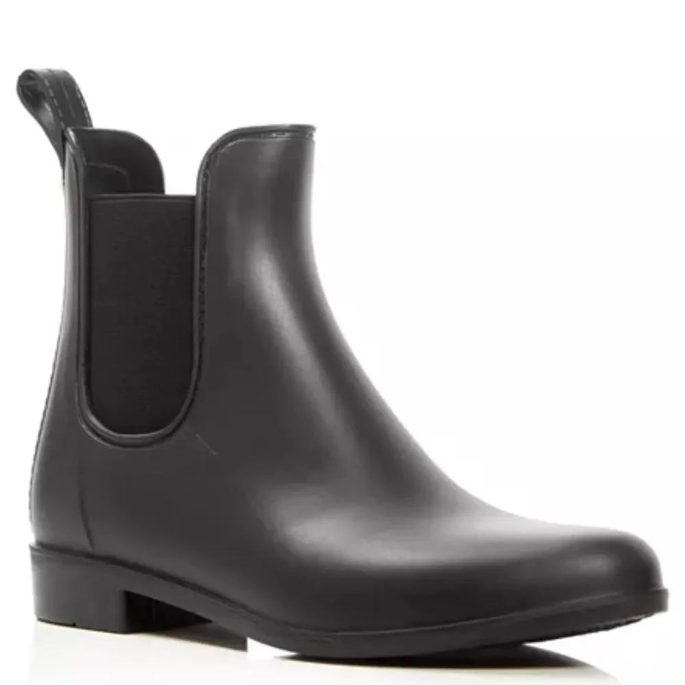 SAM EDELMAN Tinsley Matte Chelsea Rain Booties Boots Black Size 8